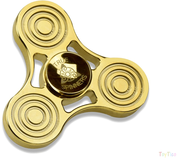 Gold Fidget Spinner True Spinners Logo