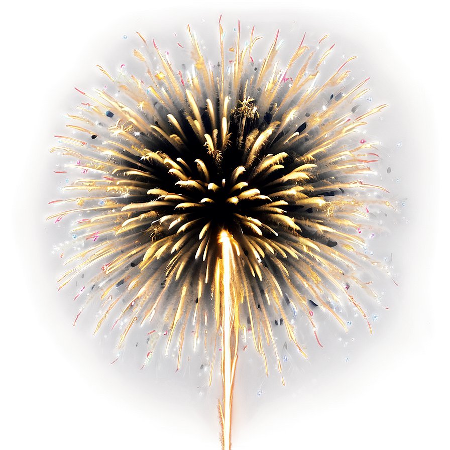 Gold Fireworks Panorama Png 06292024