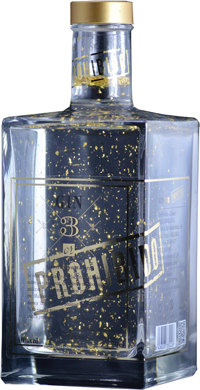 Gold Flecked Gin Bottle