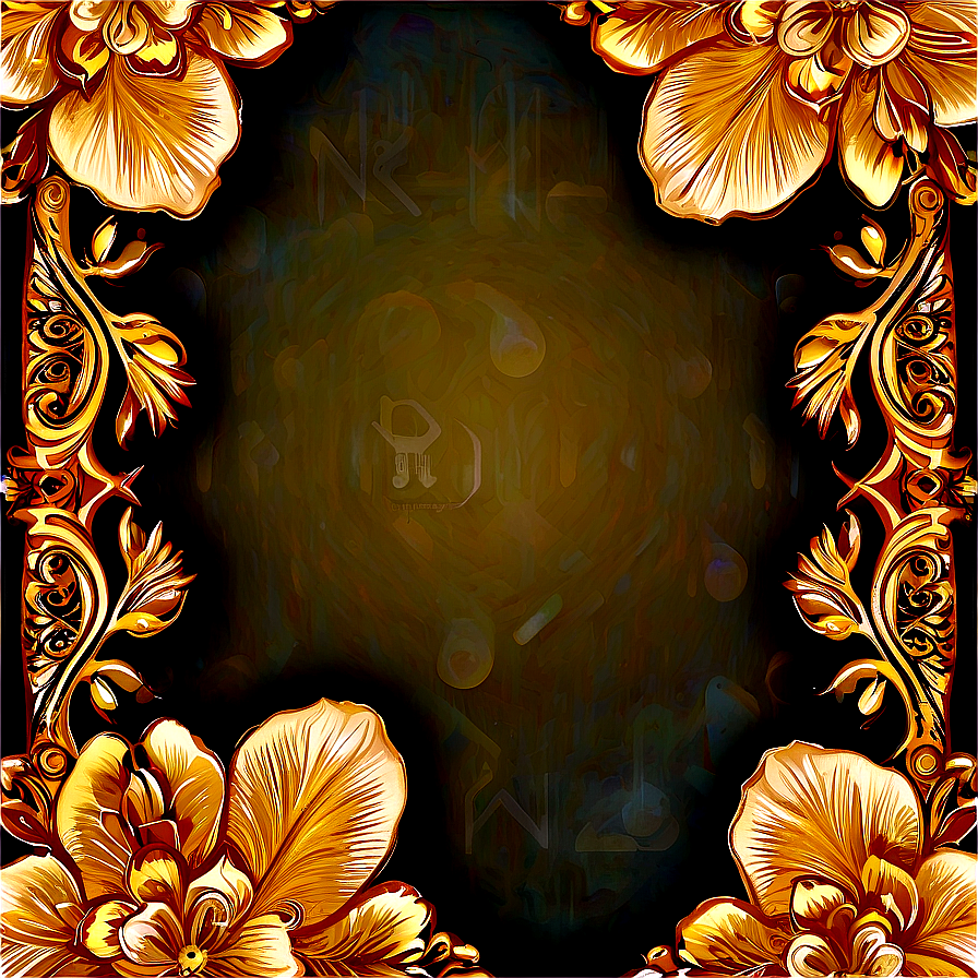 Gold Floral Border Png 83