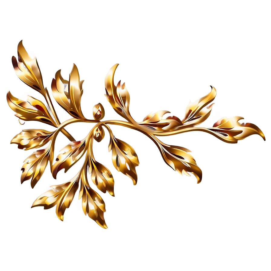 Gold Floral Motifs Png Lqn