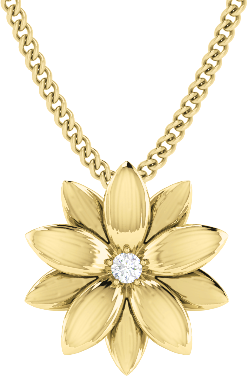 Gold Flower Pendant Necklace