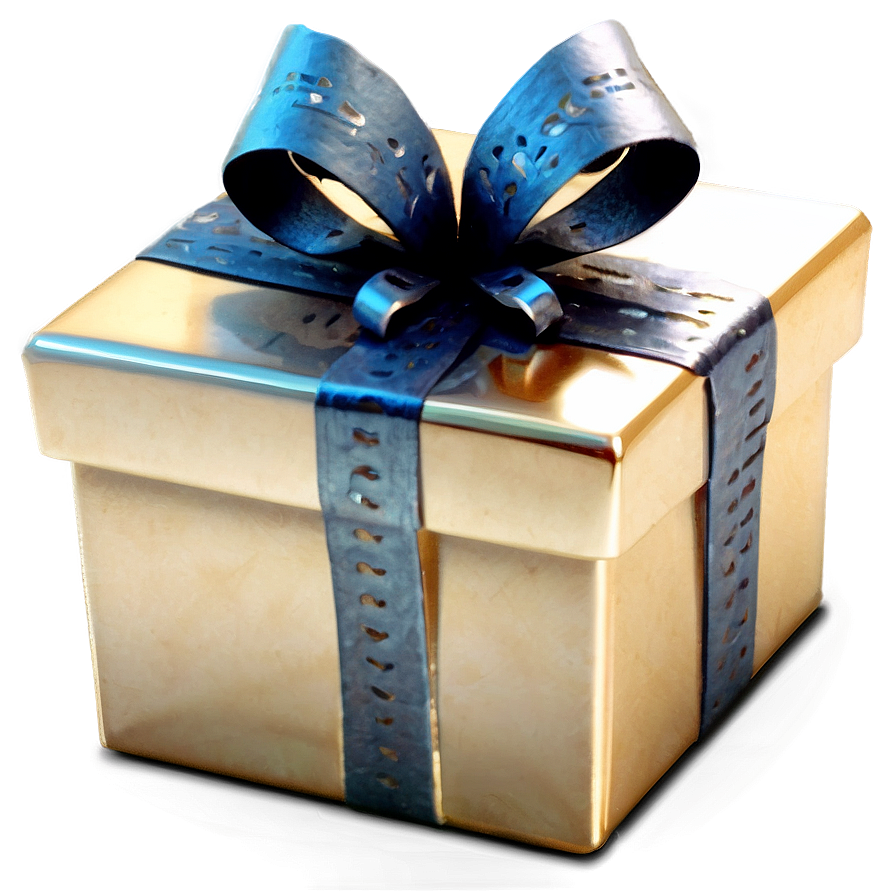 Gold Gift Box Png 05252024