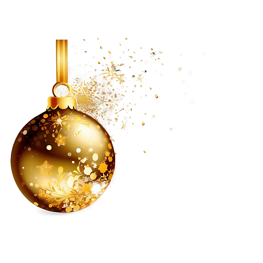 Gold Glitter Christmas Tree Bauble Png 62