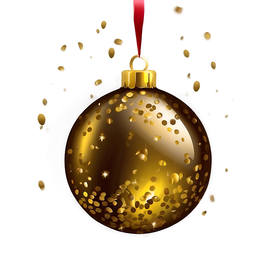 Gold Glitter Christmas Tree Bauble Png Kpf4