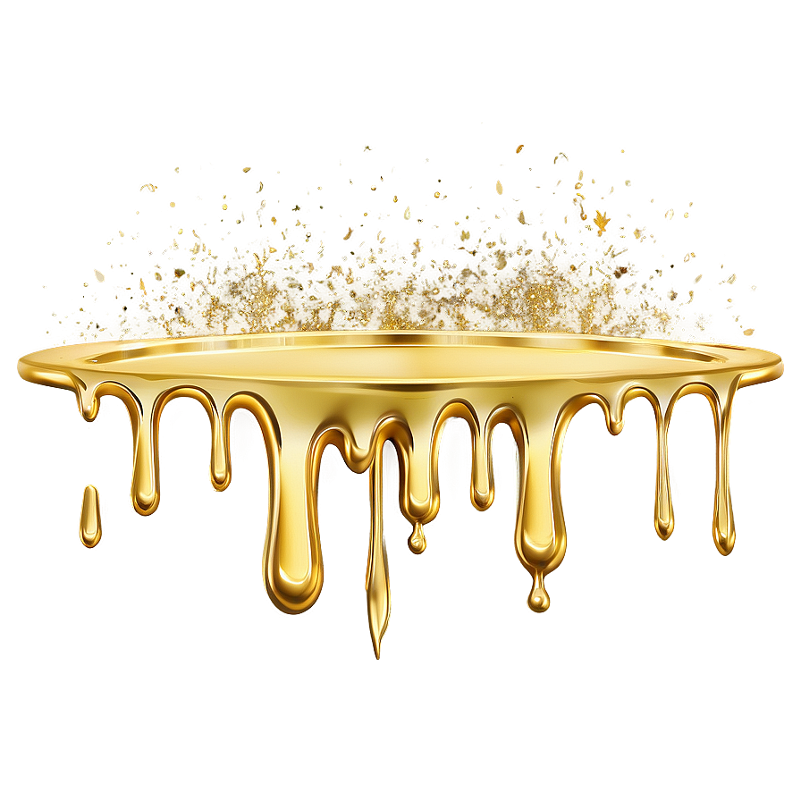 Gold Glitter Drip Accent Piece Png 96