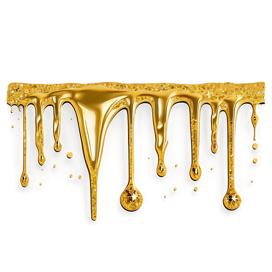 Gold Glitter Drip Clipart Png 32