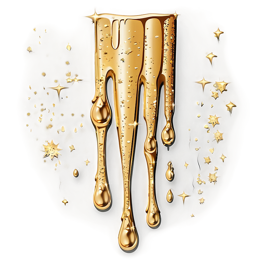 Gold Glitter Drip Clipart Png 6