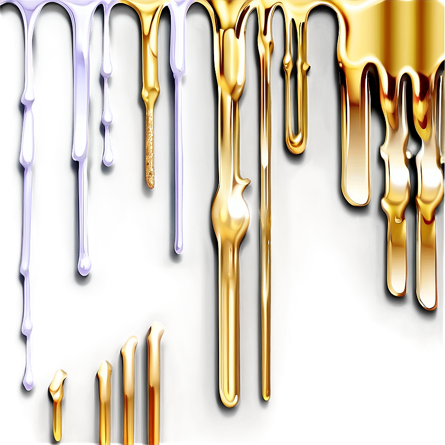 Gold Glitter Drip Decoration Png 88