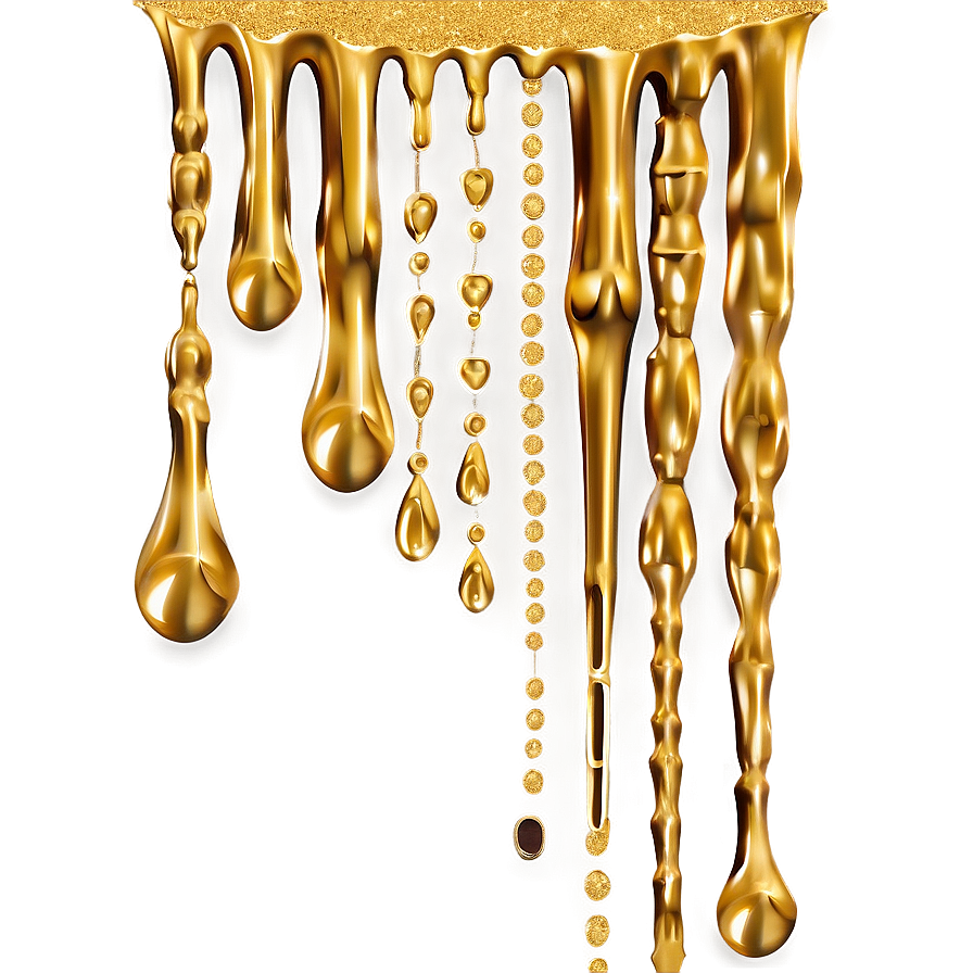 Gold Glitter Drip Down Png Apu