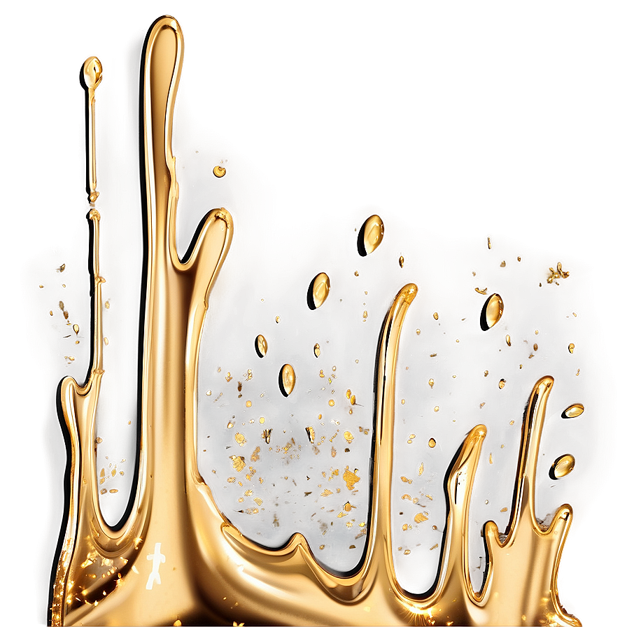 Gold Glitter Drip For Artwork Png 2