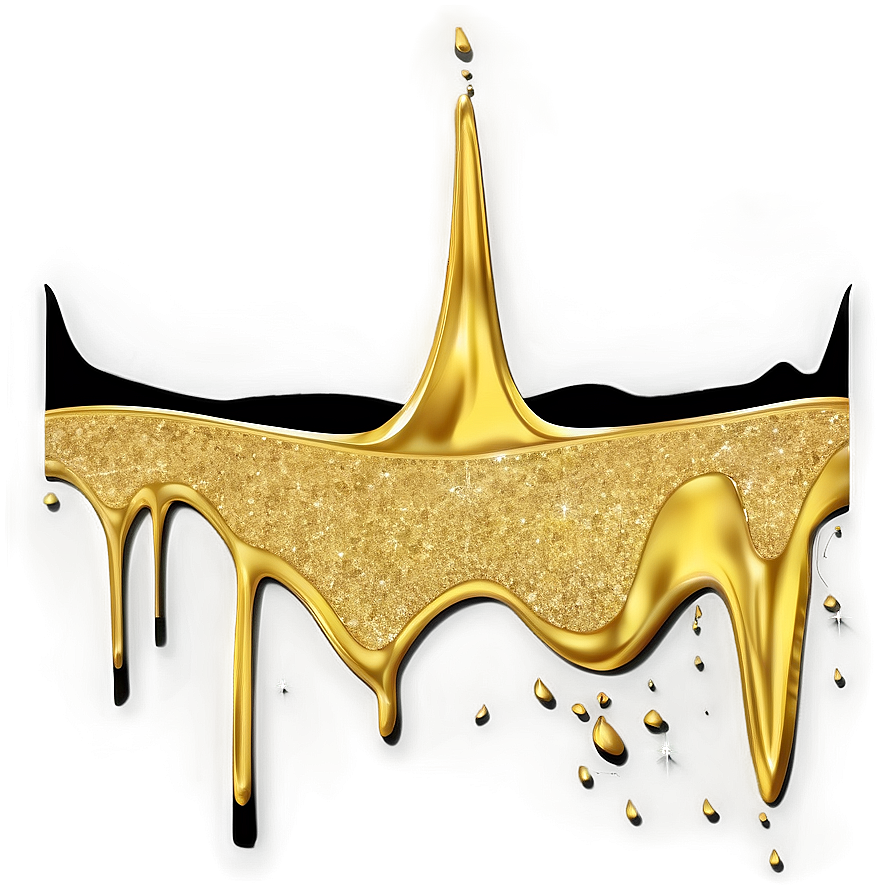 Gold Glitter Drip On Black Png 06282024