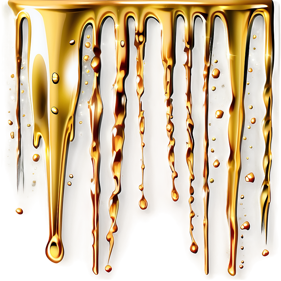 Gold Glitter Drip Png 06282024