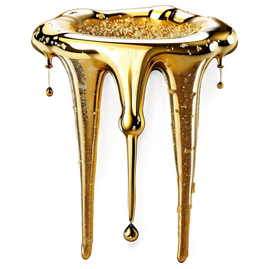 Gold Glitter Drip Png 85