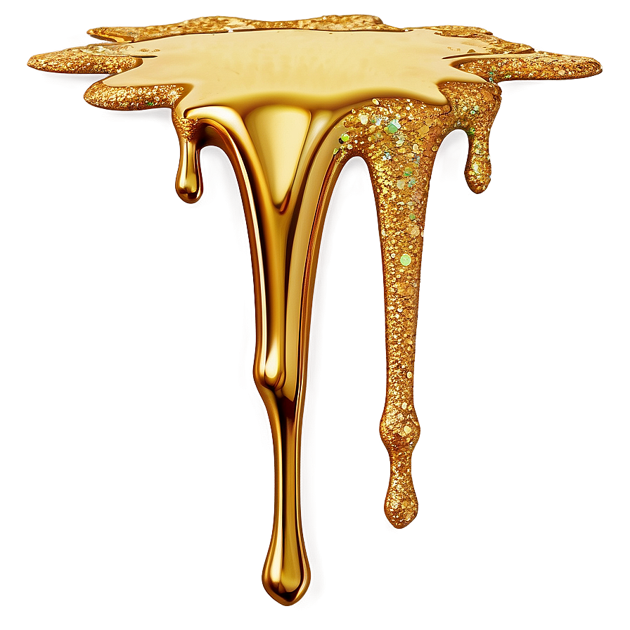 Gold Glitter Dripping Effect Png Epp