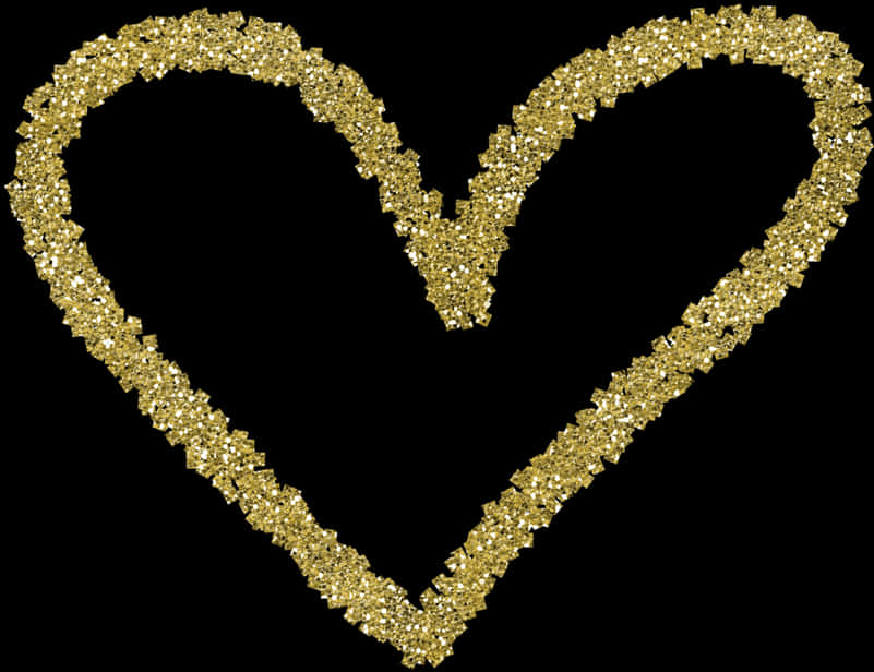 Gold Glitter Heart Outline