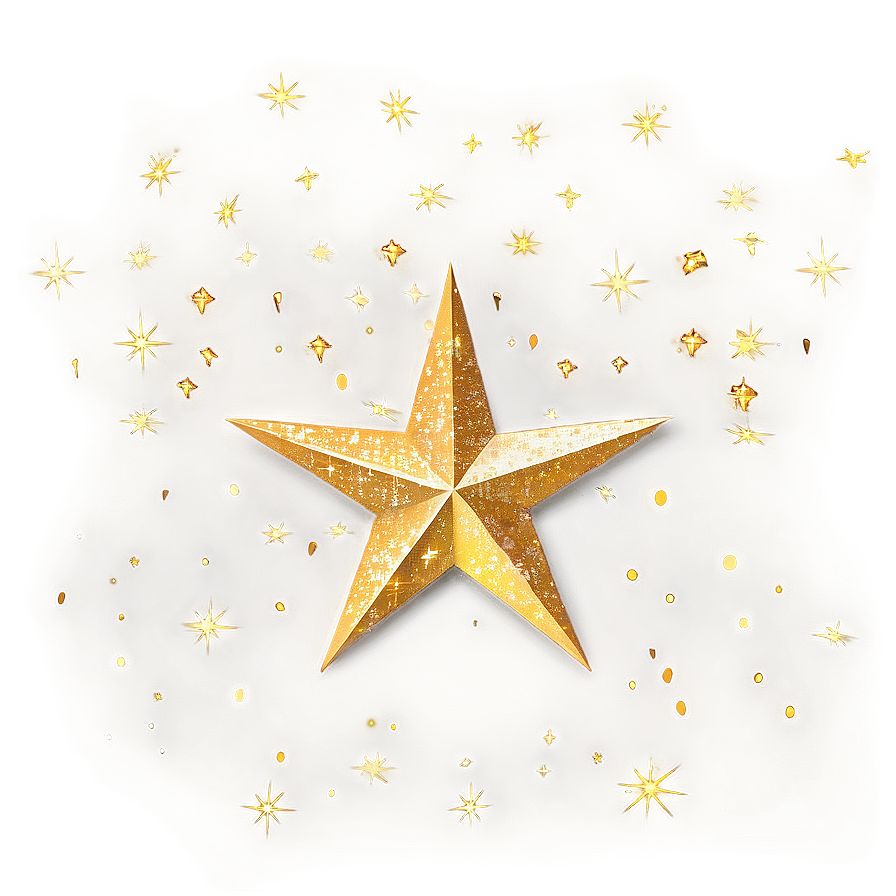 Gold Glitter Star Png 05232024