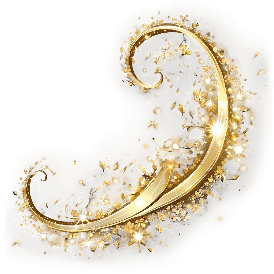 Gold Glitter Swirl Png Cqb12