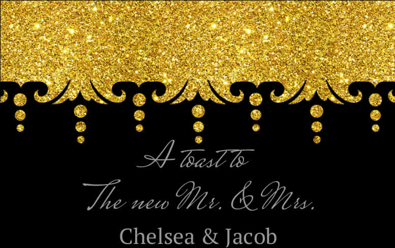 Gold Glitter Wedding Celebration Banner