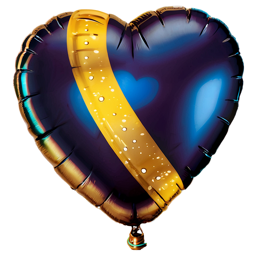 Gold Heart Balloon Png 06212024