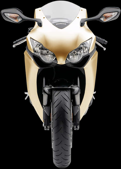 Gold Honda Sportbike Front View