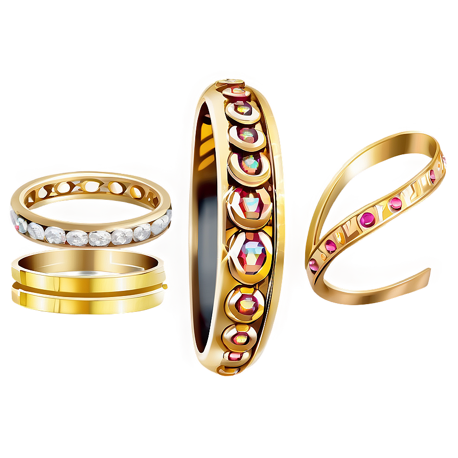 Gold Jewelry Collection Png 05032024