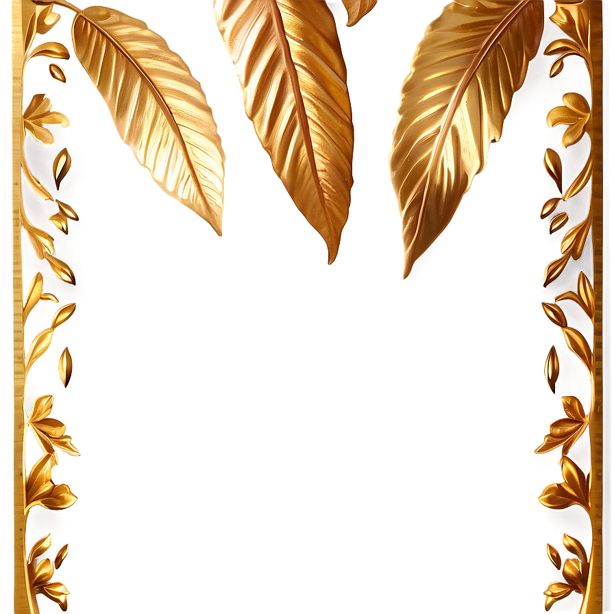 Gold Leaves Border Png 29