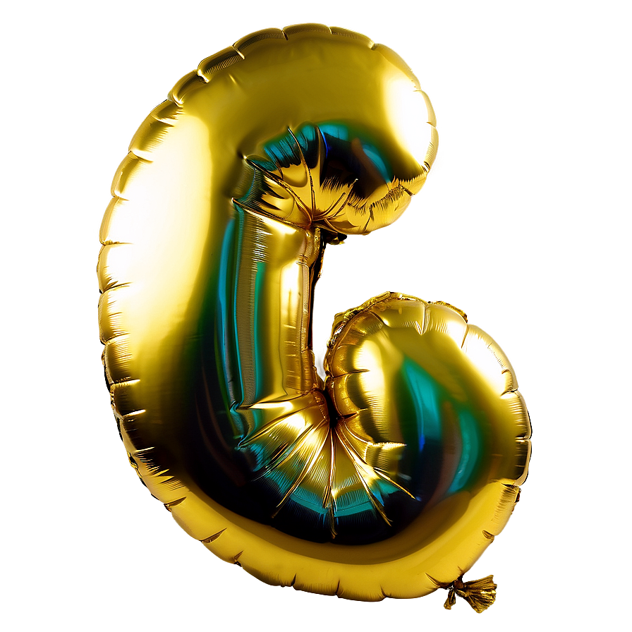 Gold Mylar Balloon Png 06212024