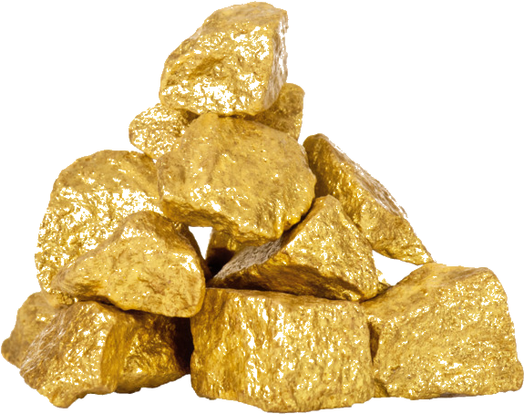 Gold Nuggets Pile Transparent Background