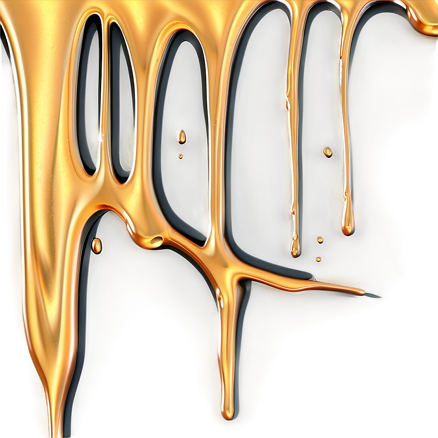 Gold Paint Drip Luxury Png 33