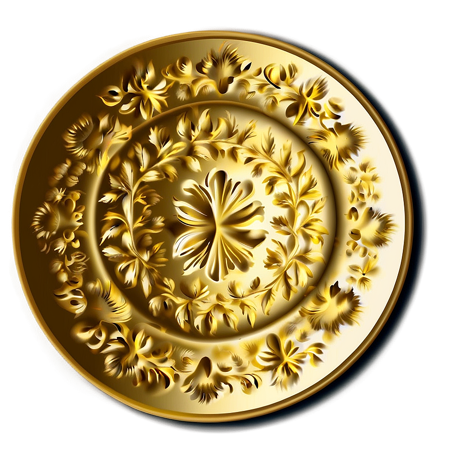 Gold Plate Pattern Png Nmv39