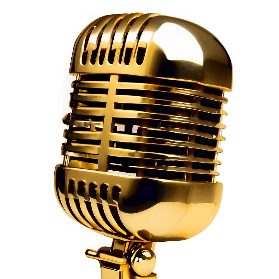 Gold Plated Podcast Microphone Png 06202024