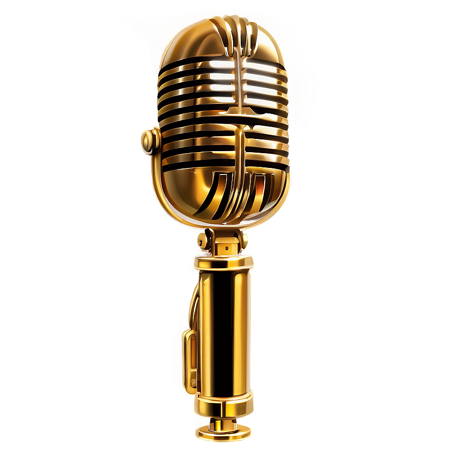 Gold Plated Podcast Microphone Png Wqo