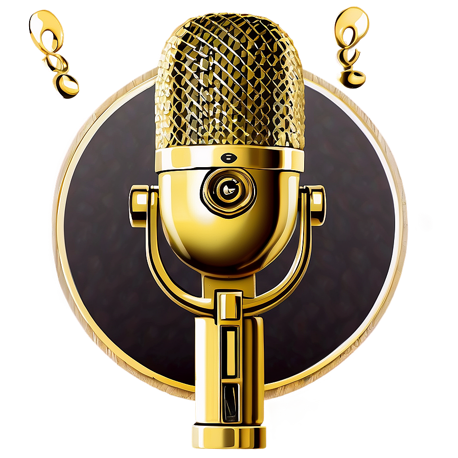 Gold Plated Podcast Microphone Png Xhv