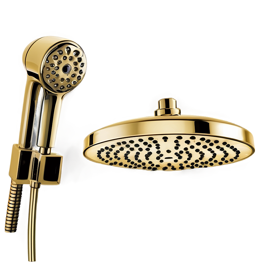 Gold Plated Shower Head Png 06262024