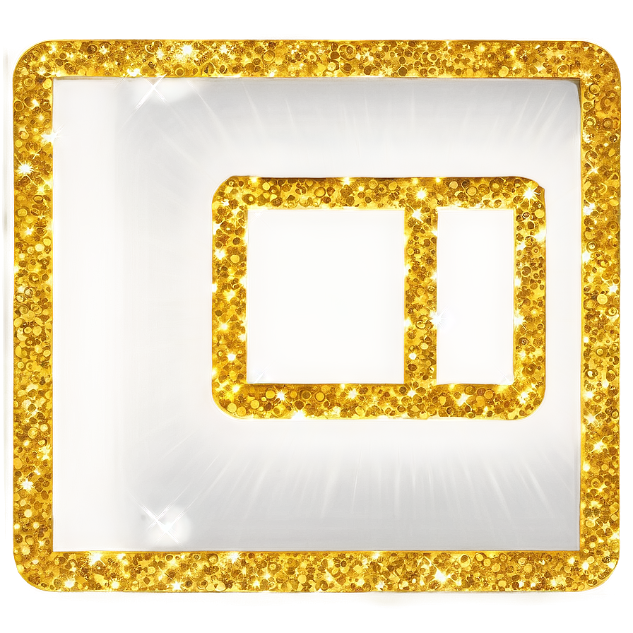 Gold Rectangle With Glitter Png 84