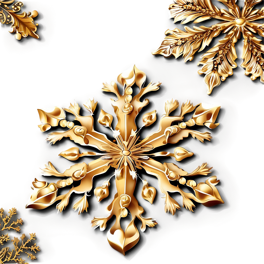 Gold Snowflake Christmas Ornament Png Cop