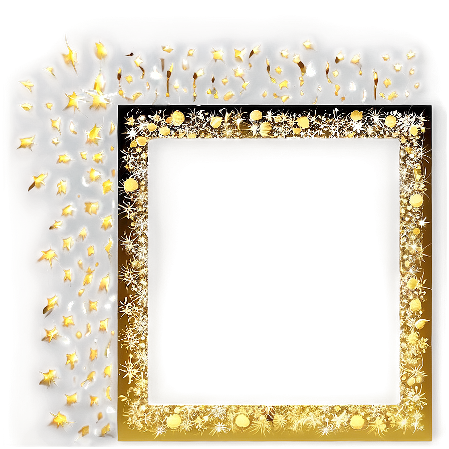 Gold Sparkle Border Frame Png 06122024