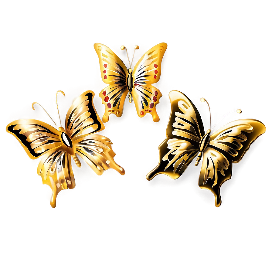 Gold Sparkle Butterfly Png Fko