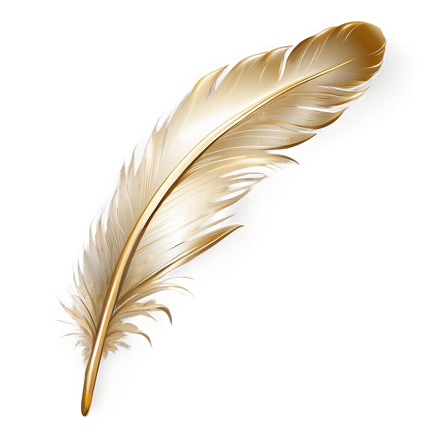 Gold Sparkle Feather Png 06122024