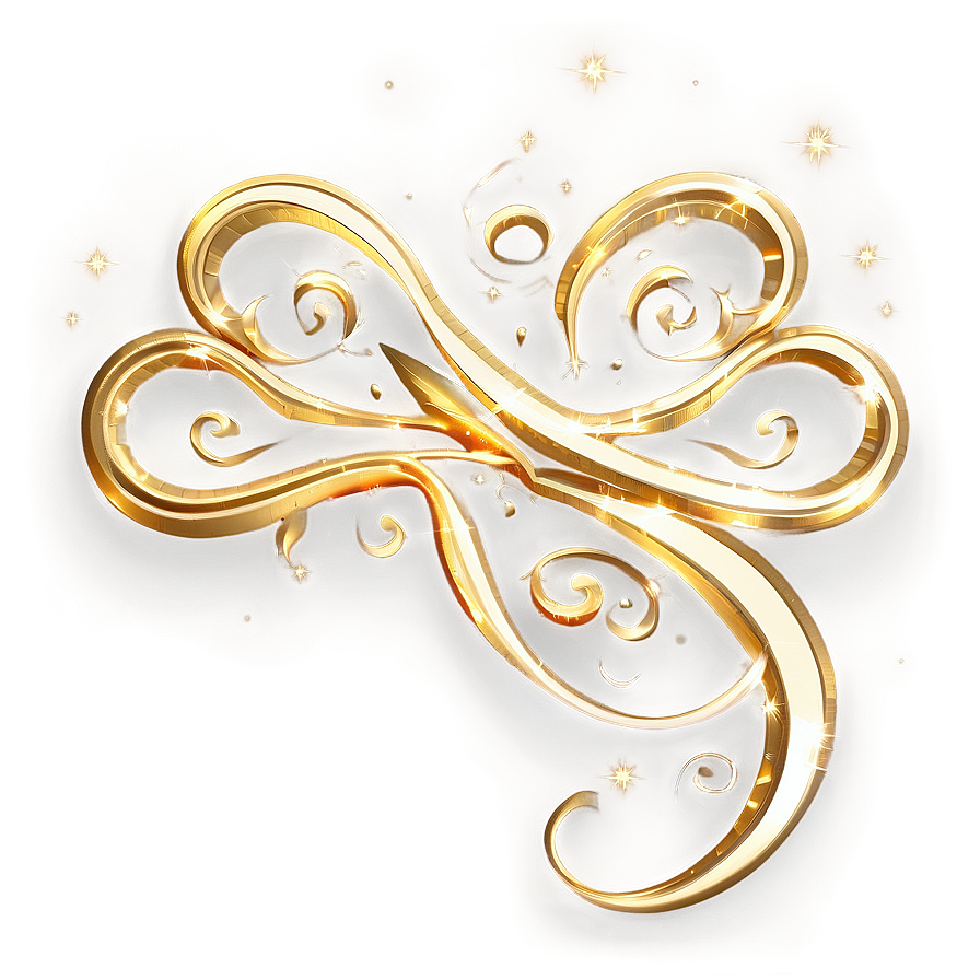 Gold Sparkle Flourish Png Msy50