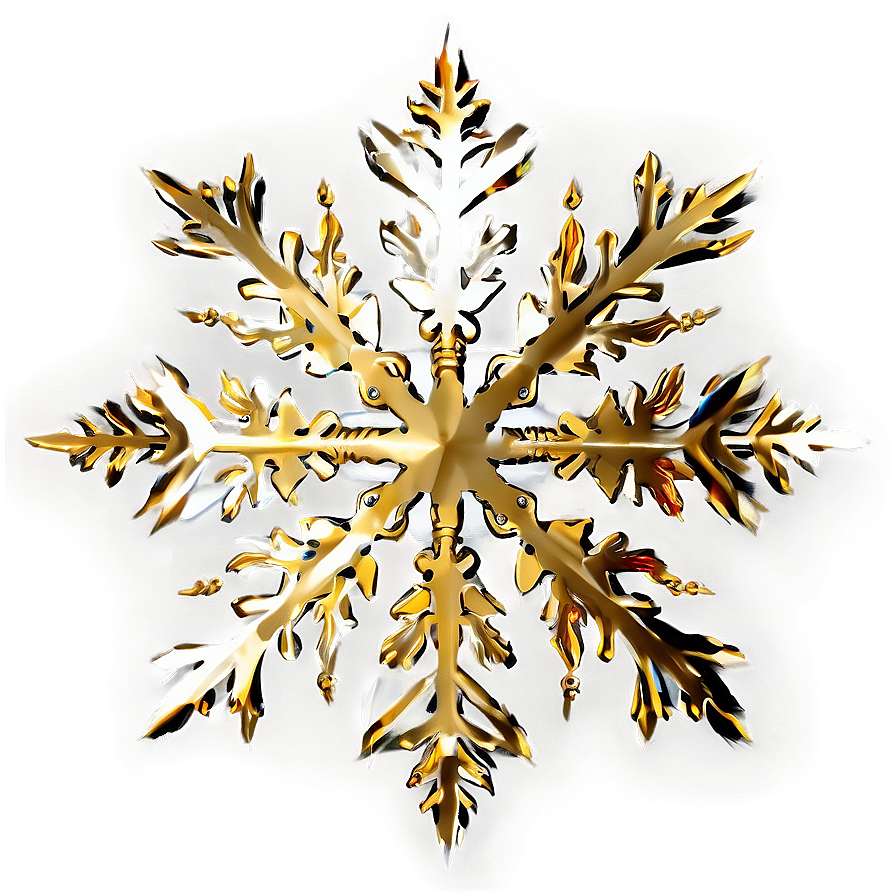 Gold Sparkle Snowflake Png 06122024