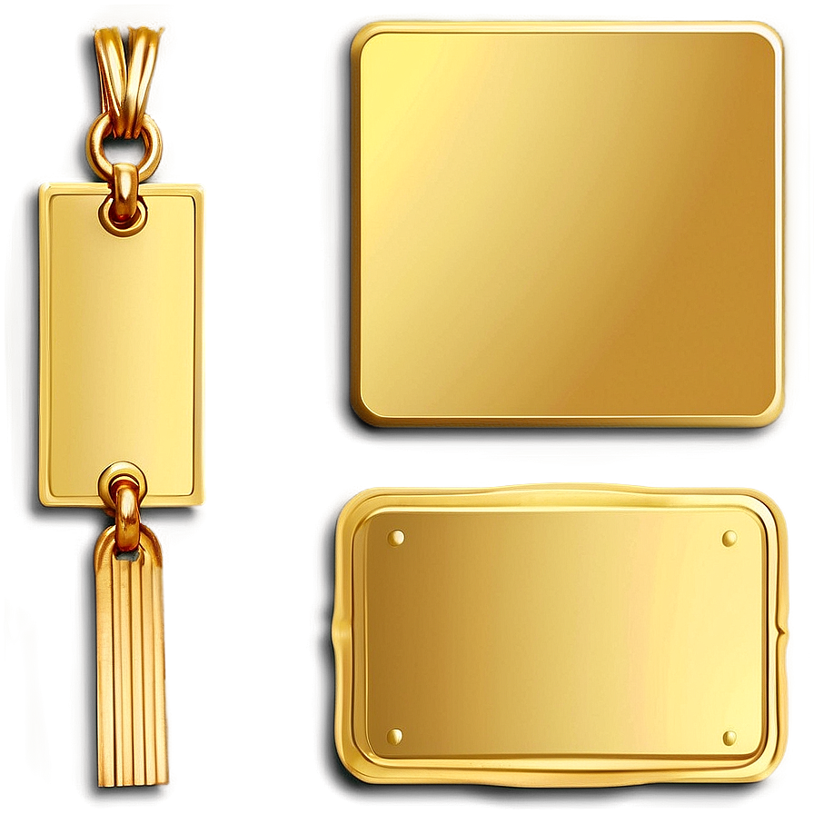 Gold Square Nameplate Png Axl