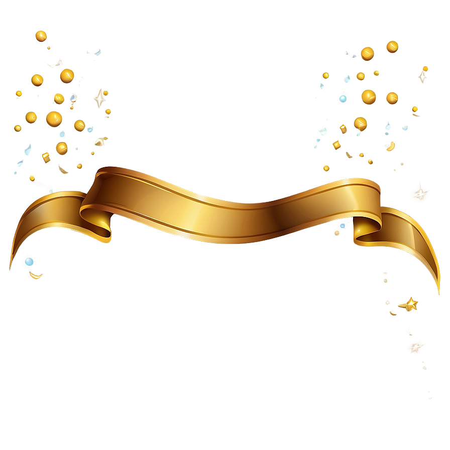 Gold Square Ribbon Banner Png 8