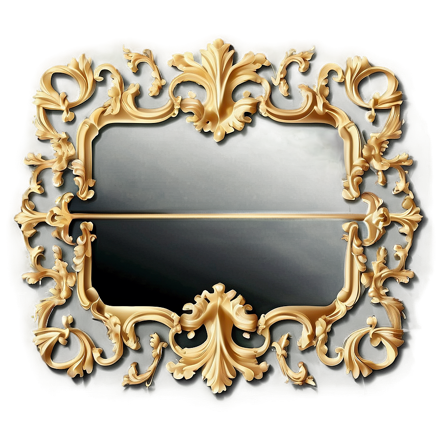 Gold Square With Baroque Details Png 06272024