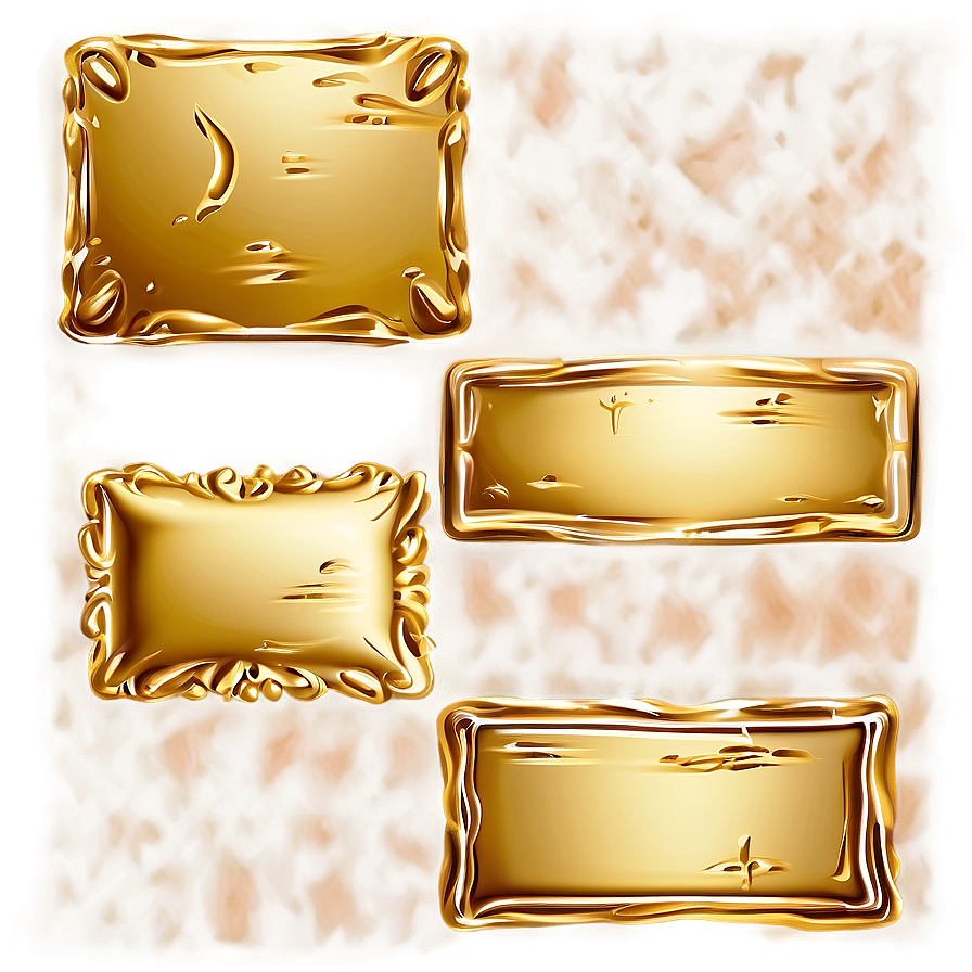 Gold Square With Embossed Effect Png 06272024