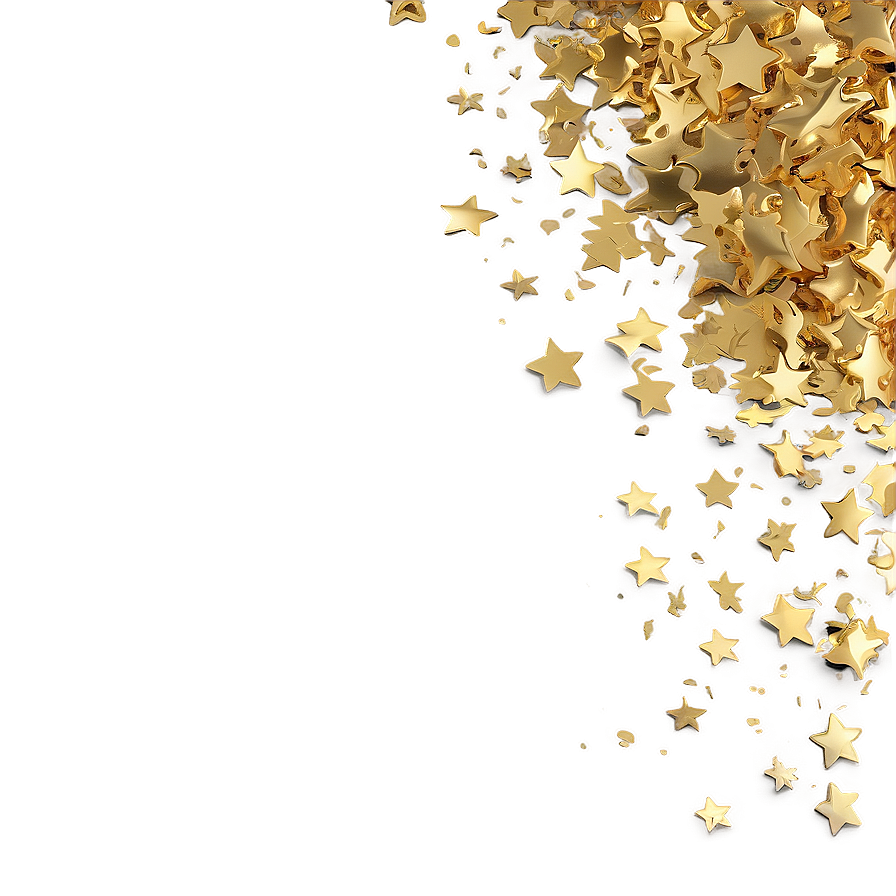 Gold Star Confetti Scatter Png 6