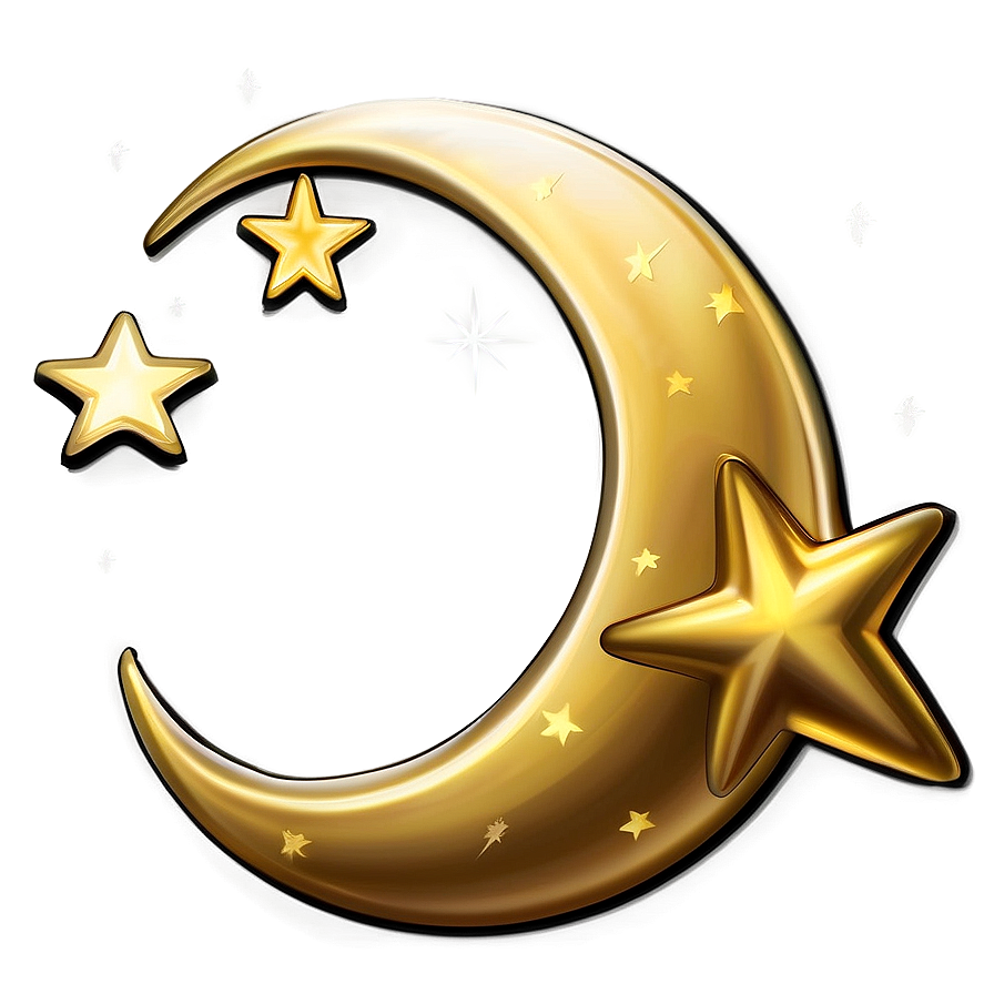 Gold Stars And Moon Png 06122024