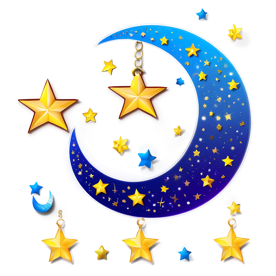 Gold Stars And Moon Png Oho