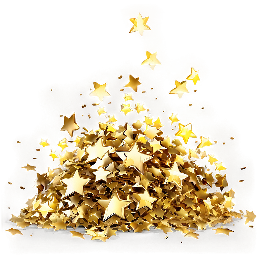 Gold Stars Confetti Png 06122024